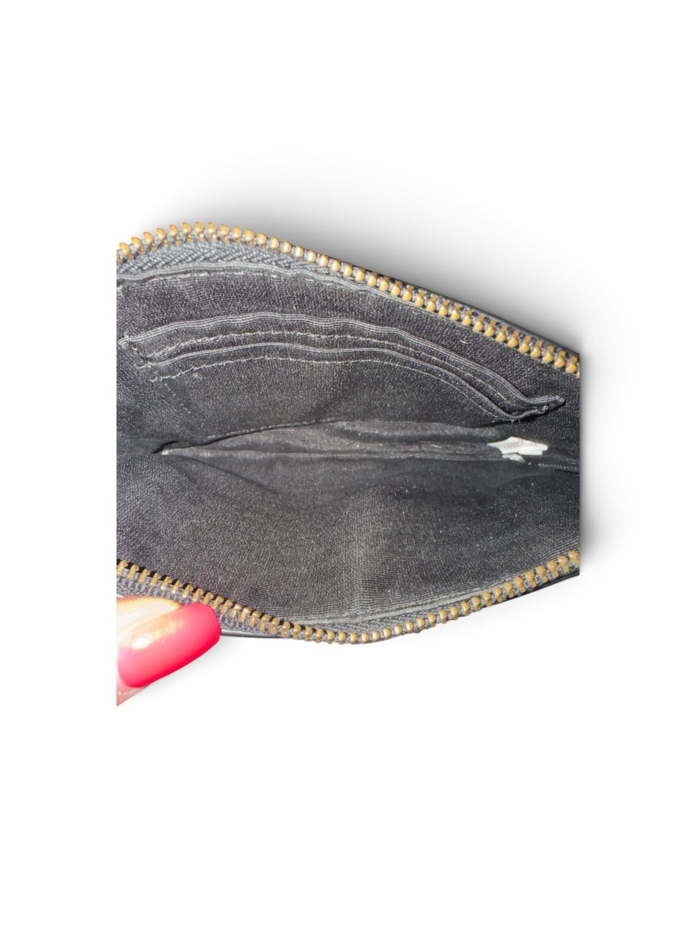 Coach Black Leather Wristlet with Gold Logo - Picture 3 of 3